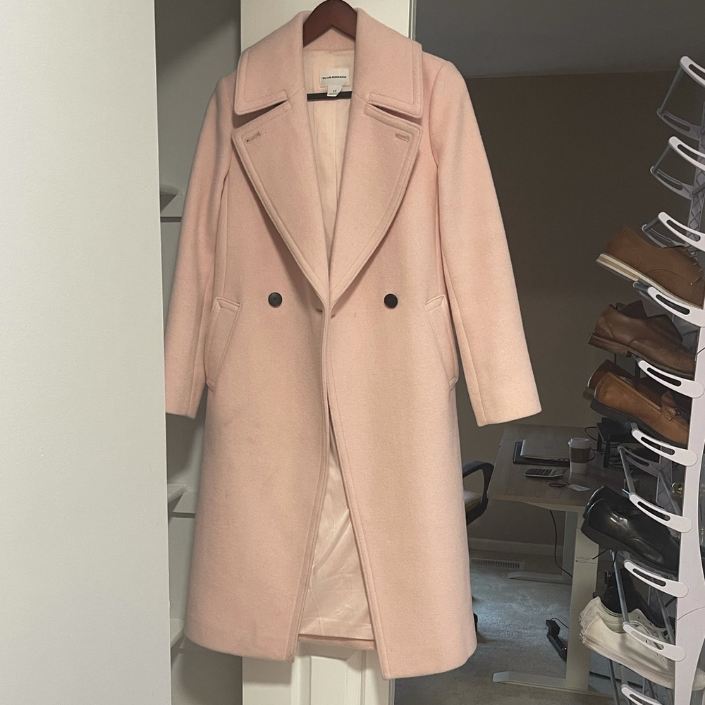 ***Worn once*** size small - stunning, classic Club Monaco blush long coat